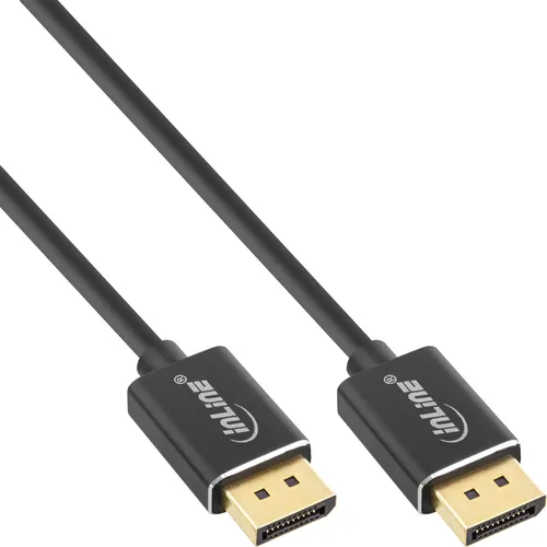 InLine® DisplayPort 1.4 Kabel Slim 8K4K schwarz vergoldete Kontakte 50cm