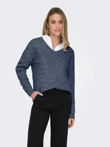 ONLY ONLCAMILLA V-NECK L/S PULLOVER KNT NOOS - Modischer Damenpullover mit V-Ausschnitt von ONLY. Der elastische Strick passt sich perfekt an und sorgt für optimalen Tragekomfort. Ideal für lässige Outfits!