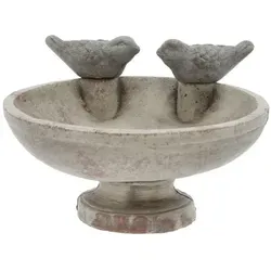 mucHome Dekorative Vogeltränke aus Zement mit Vögeln