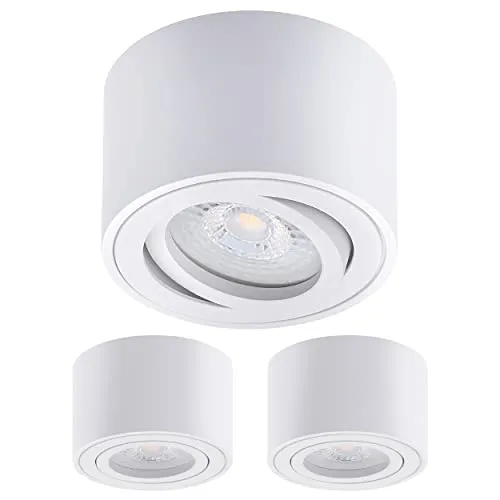 Oktaplex 3 Stück Aufbaustrahler Lile Weiß - 3-stufig dimmbar - Deckenspots in Weiß, schwenkbar und energieeffizient mit 3-stufiger Dimmfunktion für individuelle Lichtgestaltung. Ideal für eine gemütliche Atmosphäre in jedem Raum.