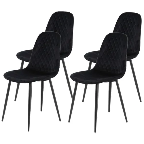 Polsterstuhl 4-er Set Theodore, schwarz von Roller