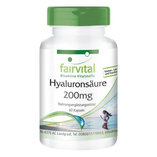 Hyaluronsäure 200 mg 60 Kapseln hochdosiert - Gelenke, Beauty - VEGAN| fairvital
