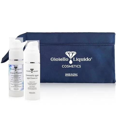 Gesichtsset für unterwegs: Nachtcreme für das Gesicht 30 ml + Reinigungsmilch 30 ml + wasserdichte Tasche als Geschenk – Anti-Akne, spendet Feuchtigkeit, polstert und wirkt Falten entgegen der