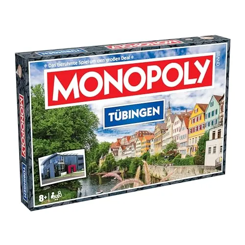 Winning Moves - Monopoly Tübingen Brettspiel - Gesellschaftsspiel für die ganze Familie, entdecke Tübingens Sehenswürdigkeiten und erlebe spannende Aufgaben mit Freunden und Familie ab 8 Jahren.