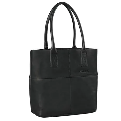 Benthill Shopper Leder Damen - Vintage Handtasche aus echtem Rindsleder, stabil und geräumig für den täglichen Gebrauch