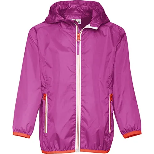 Playshoes Funktions-Jacke Regenmantel für Kinder in Beere, Größe 86 - Wasserdichte Regenjacke mit getapten Nähten und Kinnschutz, ideal für nasse Tage. Faltbarer Regenumhang und praktische Taschen für alles Wichtige.