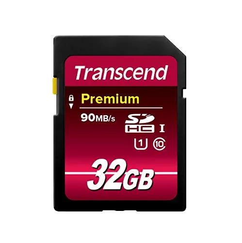 Transcend TS32GSDU1 SDHC-Speicherkarte - Speicherkarten der Klasse 10 UHS-I mit bis zu 90 MB/s Übertragungsrate, ideal für Full HD-Videoaufnahmen und schnelle Serienaufnahmen.