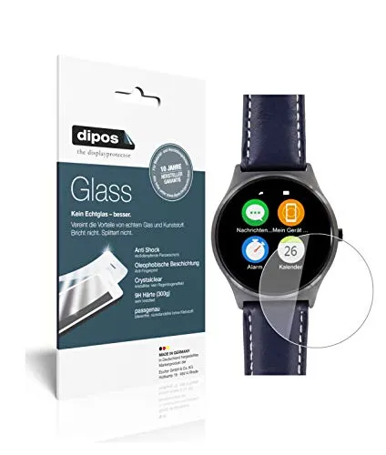 dipos I Displayschutz klar kompatibel mit Uhr 48.5 mm Durchmesser Schutzfolie 9H Anti-Shock