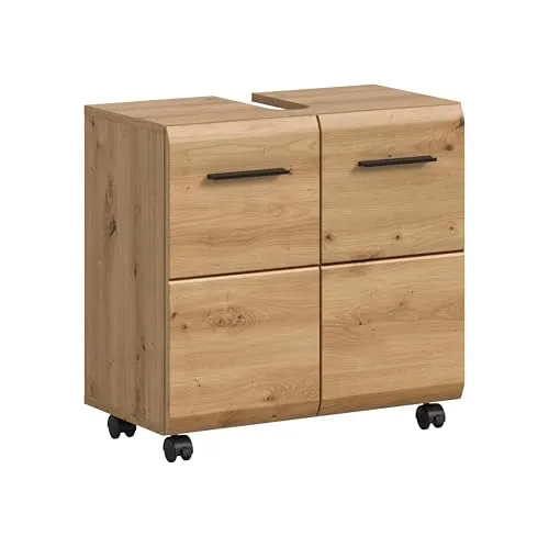 xonox.home Waschbeckenunterschrank auf Rollen Ice Artisan Oak Nachbildung