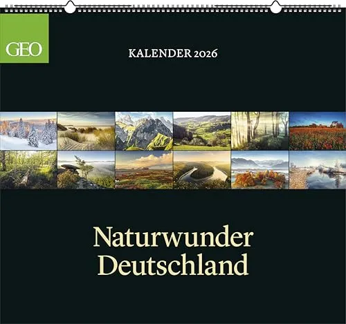 GEO Naturwunder Deutschland 2026 - Wandkalender - Kalender mit beeindruckenden Naturfotografien, ideal für Naturliebhaber und Deutschland-Fans. Format: 60 x 55 cm, bringt die Schönheit der deutschen Landschaften in Ihr Zuhause.