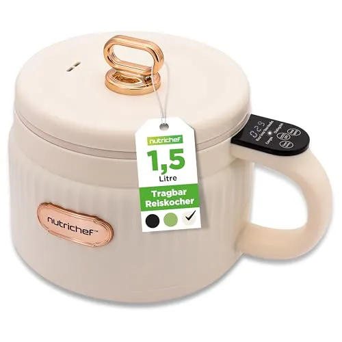 NutriChef 1,6 QT Tragbarer Elektrischer Reiskocher & Lunch Maker