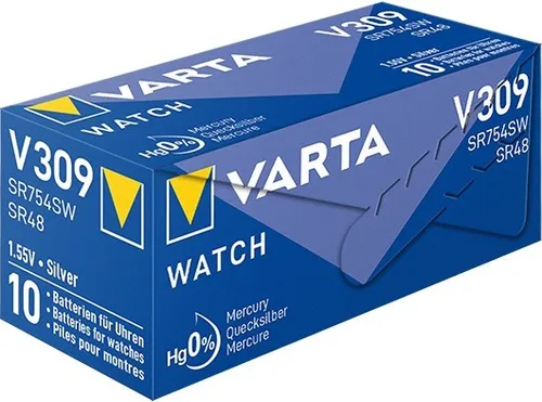 Produktbild Varta V309 Uhrenbatterie 1,55 V SR754SW SR48 73mAh Batterie Knopfzelle NEU 10 x