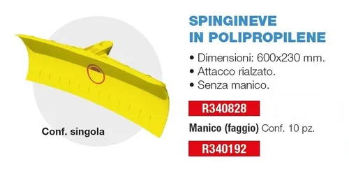 Schneeschieber Aus Polypropylen Mit Ersatzhantel Aus Buchenholz