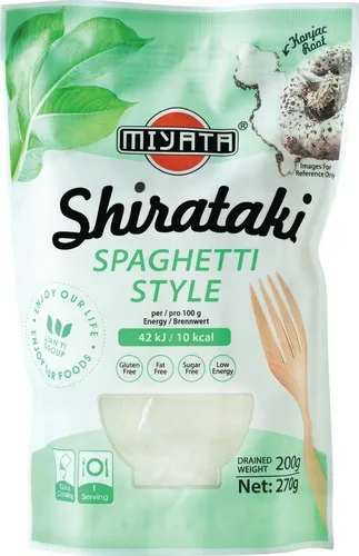 MIYATA Shirataki Konjak Spaghetti Style - 200g - Low Carb Nudeln aus Konjak, ideal für eine gesunde Ernährung und perfekt für asiatische Gerichte.