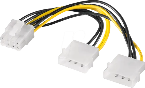 GOOBAY 93241 - Kabel Grafik 2x 4 Pin HDD St. > 8 Pin PCIe Bu., 15 cm