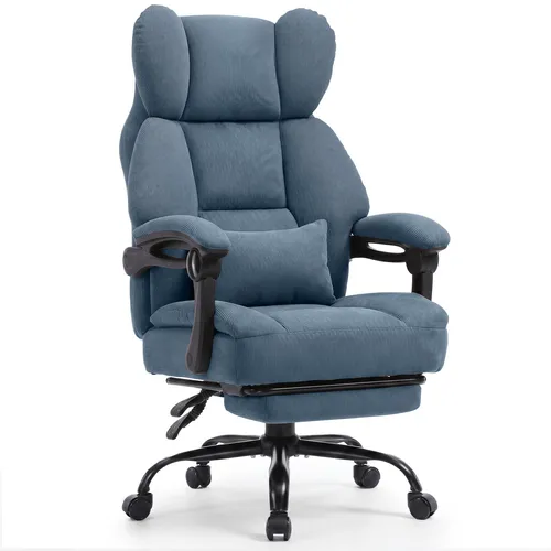 GTPLAYER Ergonomischer Gaming Stuhl mit Fußstütze – Dunkelblau