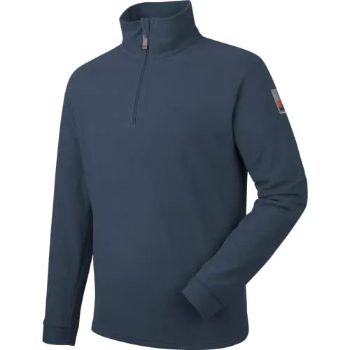 WÜRTH MODYF Fleecetroyer Luca – Atmungsaktiver Fleece Pullover mit Stehkragen und Viertel-Reißverschluss – perfekt für Handwerk, Werkstatt, Arbeiten im Freien, blau – Größe L