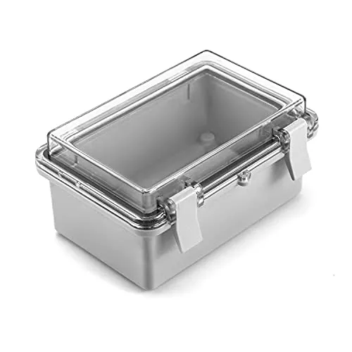 QWORK® Industriegehäuse, Wasserdicht IP65 ABS Kunststoff Gehäuse mit PC Transparenter Deckel, Schaltschrank Anschlussdose Abzweigdose Verteilerkasten Leergehäuse 150x100x70mm