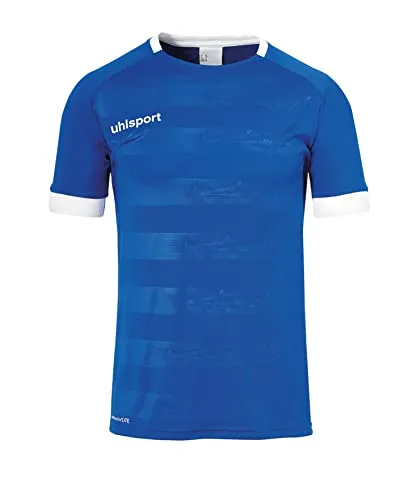 Uhlsport Division II Kurzarm-T-Shirt für Herren - Blau - Trikot für Herren in Blau, atmungsaktiv und leicht, ideal für Training und Wettkämpfe mit modernem Rundhalsausschnitt und geprägtem Design.