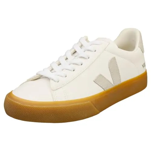 Veja Damen Campo Sneaker - Extra White Natural, 39 EU - Damen-Sneaker aus chromfreiem Leder mit umweltfreundlichem Amazonas-Gummi, perfekt für nachhaltige Modebewusste.