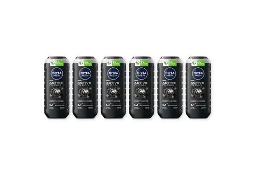 Nivea Men Duschgel Pflegedusche Active Clean 6 x 250ml, 6-tlg.