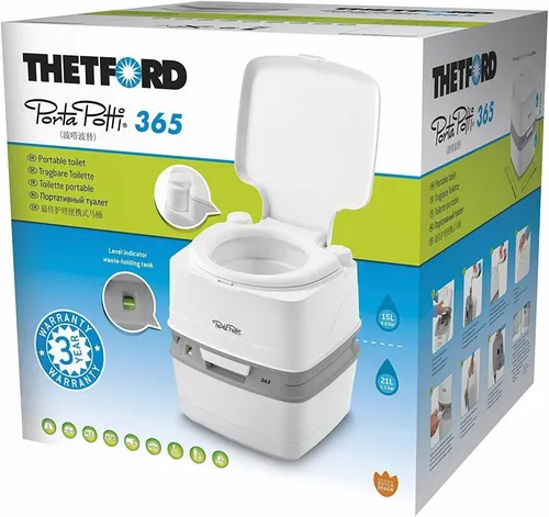 Thetford Porta Potti Qube 365 - Tragbares Chemie-WC für Camper - Camping-Toilette mit 21 Litern Kapazität, ideal für Reisen und Outdoor-Aktivitäten, sorgt für Hygiene und Komfort unterwegs.