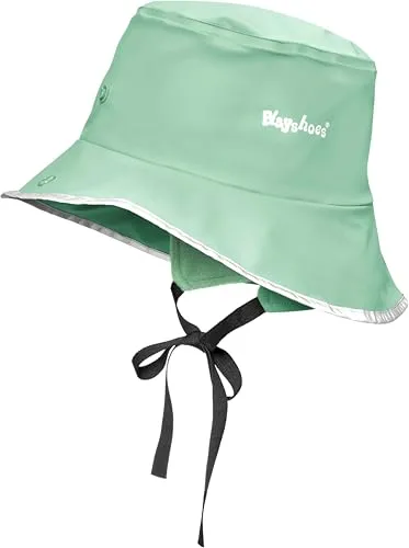 Playshoes Südwester Fleece-Futter Unisex Kinder Regenhut, Grün Fleece, 48-52