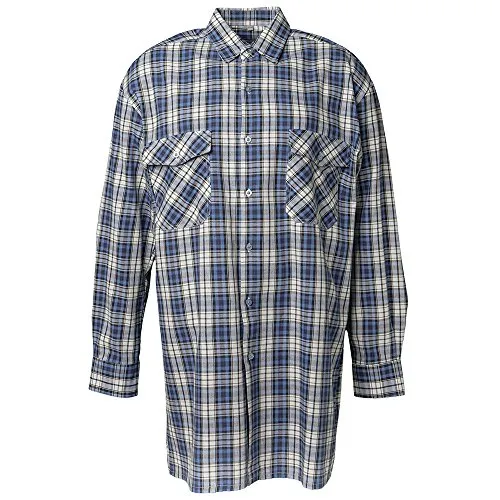 Planam Flanellhemd 2001 blau kariert Gr. 49/50 - Klassisches Herren Flanellhemd aus 100% Baumwolle, weich und angenehm zu tragen – ideal für kühle Tage.
