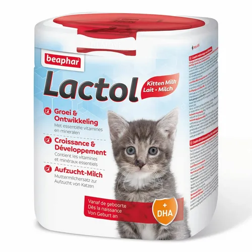 Beaphar Lactol Aufzucht-Milch für Katzen 500 g - Katzenfutter für Kätzchen, nährstoffreiche Aufzuchtmilch für gesunde Entwicklung und Wachstum