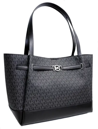 Michael Kors Reed LG Belted Tote Handtasche Schwarz - Elegante Damen-Handtasche aus hochwertigem Leder, ideal für Freizeit, Reisen und Business. Mit praktischen Außentaschen und Innenfächern für optimale Organisation.