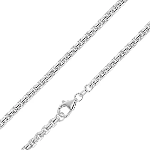 trendor Halskette 925 Silber Venezia-Kette 45 cm - Elegante 925 Sterling Silber Kette mit abgerundeten Gliedern (3,7 mm) für Damen und Herren. Ideal für Anhänger, mit sicherem Karabiner-Verschluss und geliefert in einer stilvollen Geschenkbox. Perfekt für besondere Anlässe.