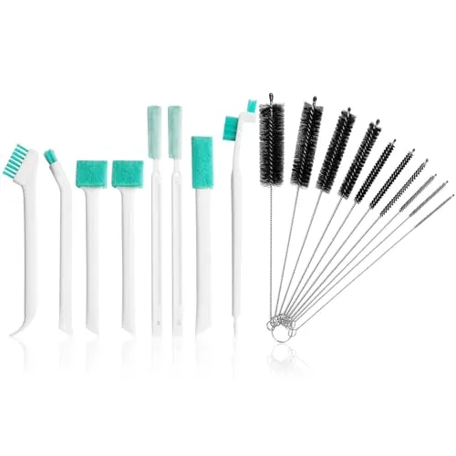 Stück Multifunktionale Reinigungsbürste Set, Flaschenbürste Babyflaschen, Fensterrillen Cleaning Brush, Kleine Bürsten zum Reinigen Flasche mit Schwamm für Küche Badezimmer 18