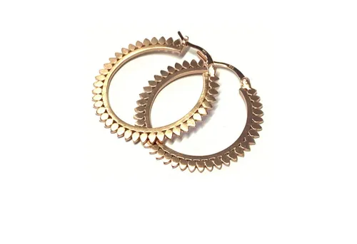 Edelschmiede925 Paar Creolen Ohrring 925 Silber rosévergoldet Creole Muster matt 29mm