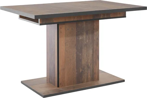 HELA Esstisch Ariana Bestseller - Ausziehbarer Küchentisch 120-160 cm - Esstisch in Oldwood/Schwarz, ausziehbar durch innenliegende Einlegeplatten, ideal für gesellige Runden und kleine Räume.