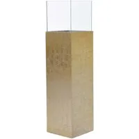 VIVANNO Bodenwindlicht Alu-Verbund CANDELA - Rechteckig in Gold Blattoptik - Windlichter mit angenehmem Kerzenschimmer und luxuriösem Flair, hergestellt aus Kunststoff-Aluminium-Verbund in hochglänzender Blättchenoptik. Ideal für stilvolle Innenräume.