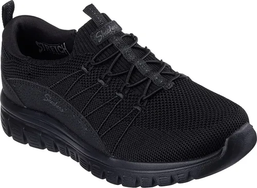 Skechers Damen Graceful Picture Perfect Sneaker, Schwarz, 38 EU - Damen-Sneaker mit luftgekühltem Memory-Schaum, maschinenwaschbar und vegan, für höchsten Tragekomfort und eine perfekte Passform.