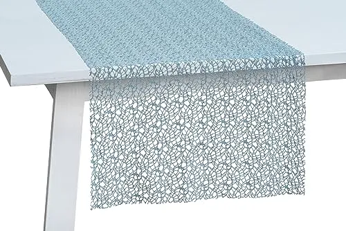 Pichler: dekorativer Tischläufer Network in Netzoptik, Denim, 45x140