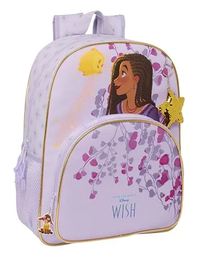 Schulrucksack Wish Lila - 33 x 42 x 14 cm, ergonomische Polsterung und stilvolles Design für Komfort und Organisation