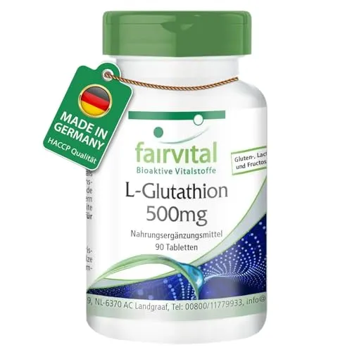 Fairvital | L-Glutathion 500mg - 90 Tabletten - HOCHDOSIERT & REDUZIERT - VEGAN