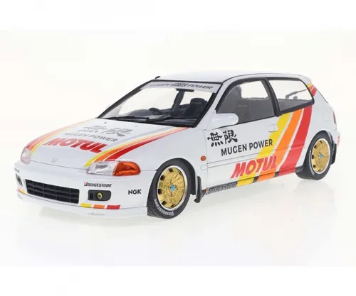 Solido 421186430 - 1:18 Honda Civic (EG6) Weiß MUGEN RACING - Detailgetreues 1:18 Modell des Honda Civic (EG6) in Weiß mit MUGEN RACING Design, ideal für Sammler und Liebhaber von Modellautos.