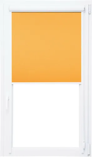 Verdunklungsrollo mit Kassette und seitlichen Leisten 100% Black Out Thermorollo (orange, 70x150 cm)