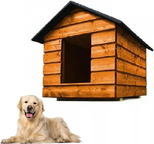 Produktbild QLS Hundehütte Größe L – Isoliert und Winterfest mit Vorhang