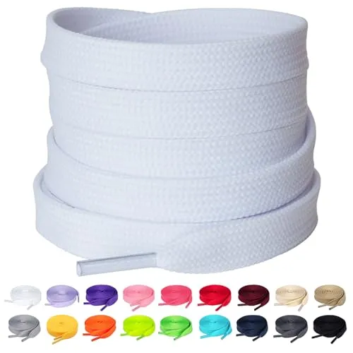 Olukssck 2 Paar Flache Schnürsenkel, langlebig, Ersatz, 10 mm, hochwertig, für Sportschuhe, Stadtschuhe