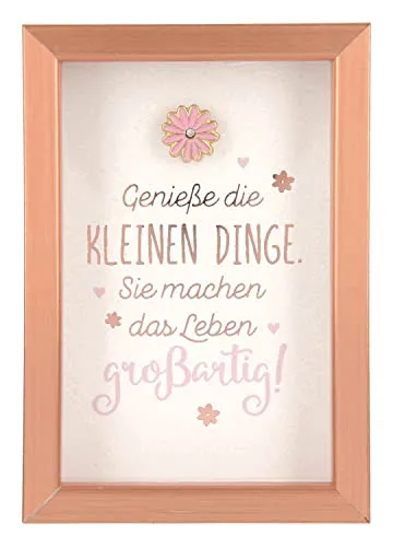 Depesche 11625-036 - Bilderrahmen mit Kompliment, kleiner Deko-Rahmen mit hübschem Spruch, ca. 8,4 x 5,8 x 1,9 cm, ideal als Geschenk oder kleine Aufmerksamkeit, Bronze