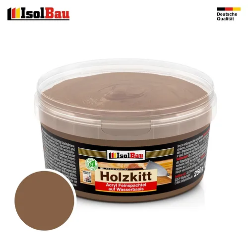 Holzkitt Spachtelmasse Holzspachtelmasse Innen Außen 250g Nussbaum Dunkel (Nr.4)