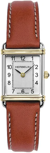 HERBELIN - ART DECO, Edelstahlgehäuse, Lederarmband, 17478/22B2, Damenuhr