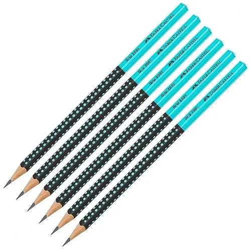 Faber-Castell 205084 - Bleistifte Set Grip 2001 Two Tone, 6 Stück, für Kinder und Erwachsene