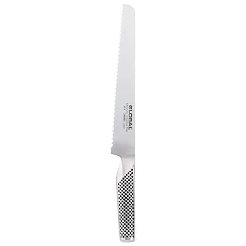 Global G-9R Brotmesser, 22 cm - Präzise Schneidekraft - Brotmesser aus rostfreiem Stahl mit 56-58 HRC Härte, ideal für perfekte Brotscheiben und höchste Langlebigkeit.