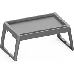 Praktischer Klapptisch für Laptop und Frühstück - Grau - Computermöbel aus hochwertigem, strapazierfähigem Kunststoff. Ideal für das Arbeiten im Homeoffice, Frühstück im Bett oder als Beistelltisch. Faltbar und platzsparend, perfekt für kleine Räume.