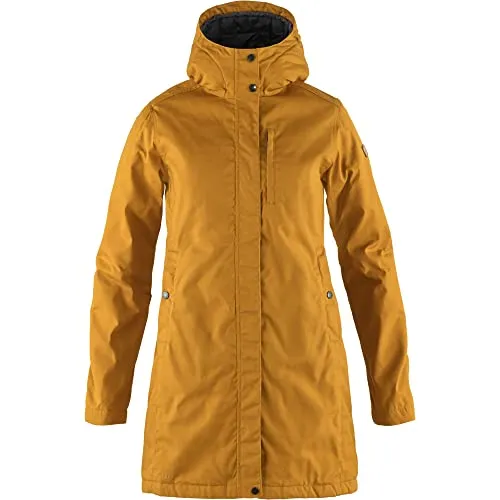 Fjällräven Kiruna Padded Parka Women Acorn (XS) - Langer, leicht gefütterter Alltagsparka, wind- und wasserabweisend für optimale Wärme und Komfort in der Kälte